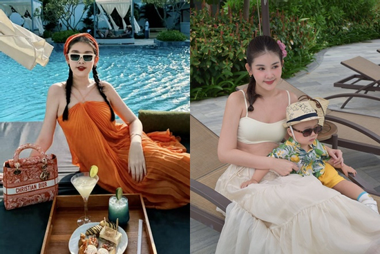 Hiếm hoi mặc hở, Lê Âu Ngân Anh bị soi vóc dáng thật sau 2 năm sinh con