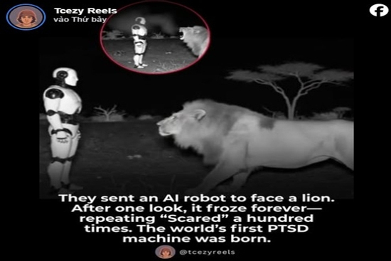 Video sư tử run sợ trước robot AI hút hơn 30.000 lượt quan tâm: Chuyên gia vào cuộc hé lộ sự thật