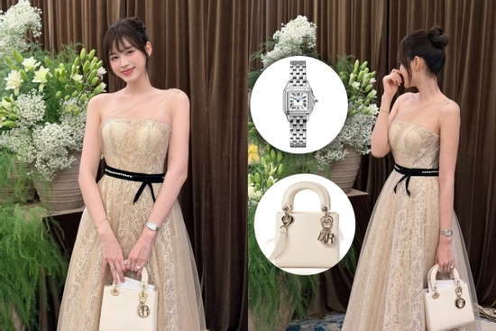 Đỗ Thị Hà gây chú ý khi diện cây đồ hiệu trăm triệu đi đám cưới