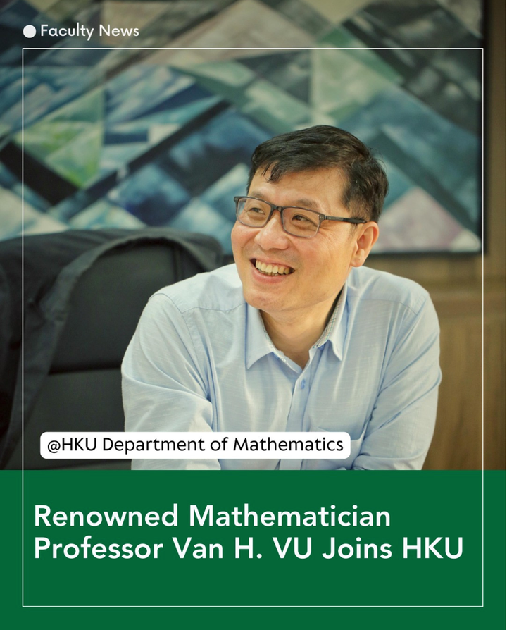 Hình ảnh GS Vũ Hà Văn được đăng tải trên Fanpage của Trường Khoa học, Đại học Hồng Kông. (Ảnh: Faculty of Science, The University of Hong Kong)