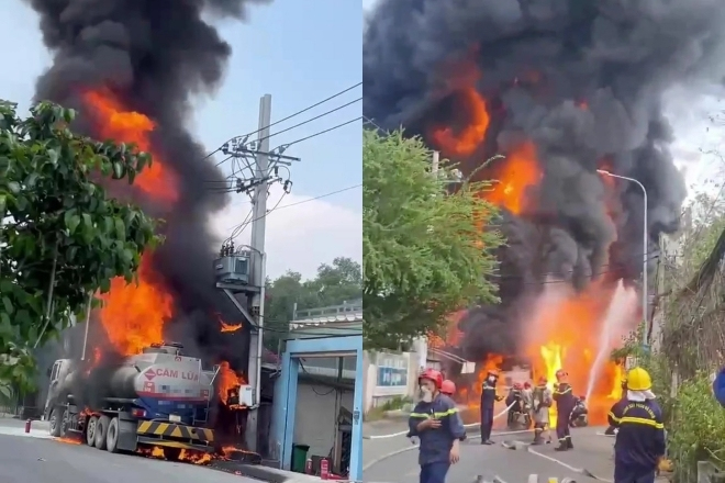 Người dân kể khoảnh khắc xe bồn chở xăng bốc cháy dữ dội ở TPHCM