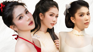 Ngọc Trinh rũ bỏ hình ảnh sexy, dịu dàng với áo dài ngày cận Tết