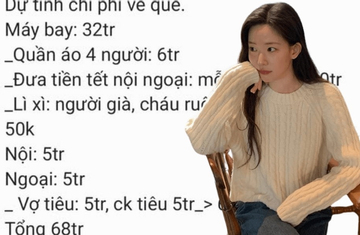 Nhà 4 người về quê nghỉ Tết hết 68 triệu, nhiều người thảng thốt: 'Tiêu ghê vậy?'