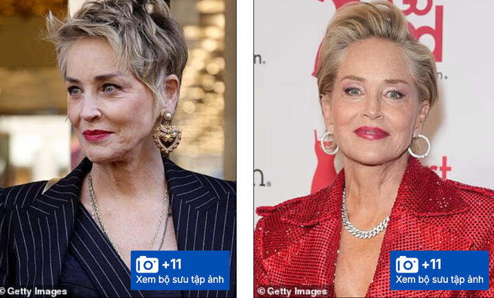 Kẻ viền môi quá đậm có thể làm nổi bật các nếp nhăn quanh miệng, vì vậy hãy chọn kiểu trang điểm nhẹ nhàng hơn, như nữ diễn viên Sharon Stone trong hình bên phải.