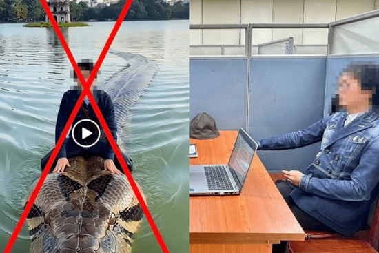 Xử phạt người dùng AI tạo video trăn khổng lồ bơi trên hồ Hoàn Kiếm
