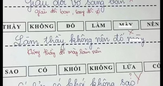 Cô giáo yêu cầu điền câu thành ngữ 'giàu đổi...', 'không thầy…', học sinh tiểu học đưa ra đáp án khiến cõi mạng bàn tán