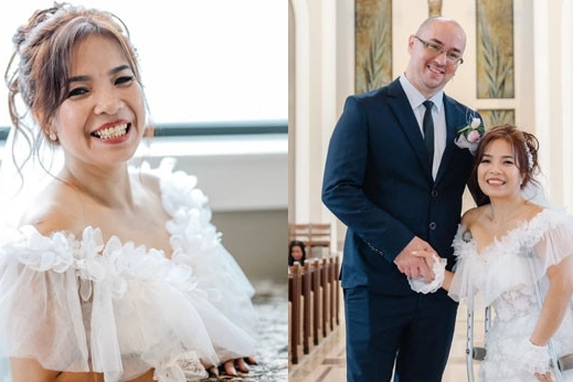 Mẹ đơn thân Việt U50 nên duyên với chàng trai Mỹ kém 6 tuổi, có đám cưới như mơ