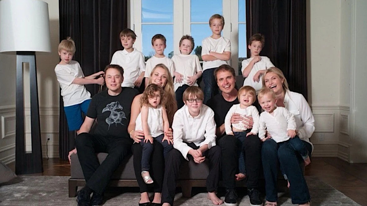elon musk with his family 1809