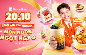 ShopeeFood chiêu đãi phái đẹp bằng vạn món ngon cùng deal hời nhân dịp 20.10