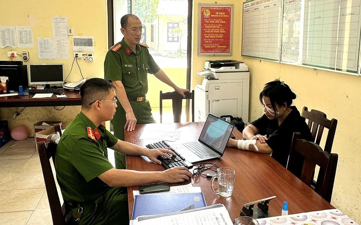 Cơ quan công an làm việc với Hoàng Thị Hương.
