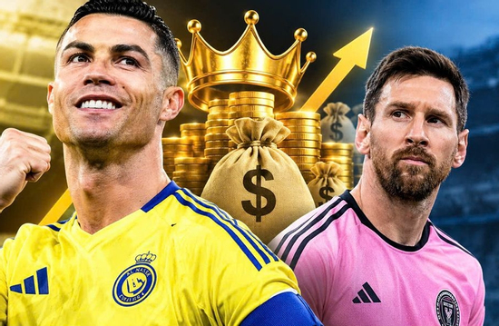 Ronaldo thắng áp đảo Messi trong cuộc đua kiếm tiền, dẫn đầu danh sách của Forbes