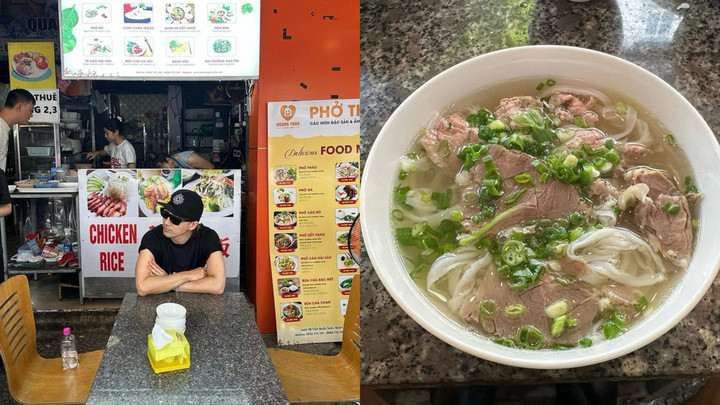 Taeyang khoe ảnh ăn phở bò trên trang cá nhân.