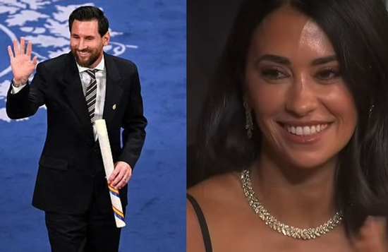 Vợ Messi xinh đẹp rạng rỡ, ánh mắt lộ rõ sự tự hào khi GOAT nhận giải thưởng Hoàng gia Tây Ban Nha