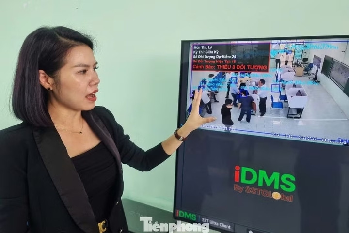 Một số giải pháp công nghệ nhằm ngăn chặn thi cử được giới thiệu tại hội nghị. Ảnh: Thanh Hiền.