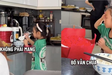 Xúc động clip con gái rượu 6 tuổi 'chống lệnh' mẹ để mang cơm cho bố đang say