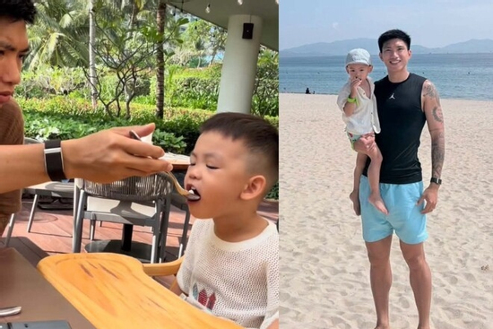 Doãn Hải My cùng chồng cầu thủ 1m87 đưa con trai đi biển, mẹ diện bikini đẹp nõn nà, bố khéo chăm con