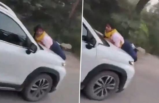 Vợ bám nắp capo suốt 5 km sau khi phát hiện chồng đi cùng người phụ nữ khác