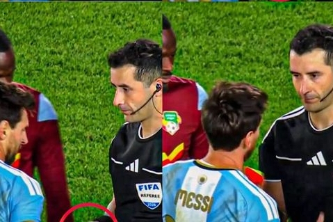 Messi nhận cả thẻ đỏ lẫn thẻ vàng từ trọng tài ngày chia tay tuyển Argentina