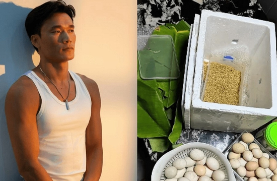 Chiếc thùng xốp thủ môn Bùi Tiến Dũng nhận được lúc 4h30 sáng