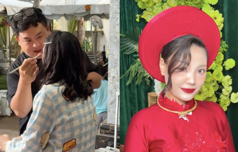Cô dâu bị ong đốt sưng mắt vẫn xinh đẹp dưới sự 'phù phép' của thợ trang điểm