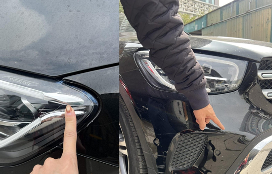Công an thông báo chiếc Mercedes-Ben GLC 200 bị cào xước thiệt hại hơn 56 triệu