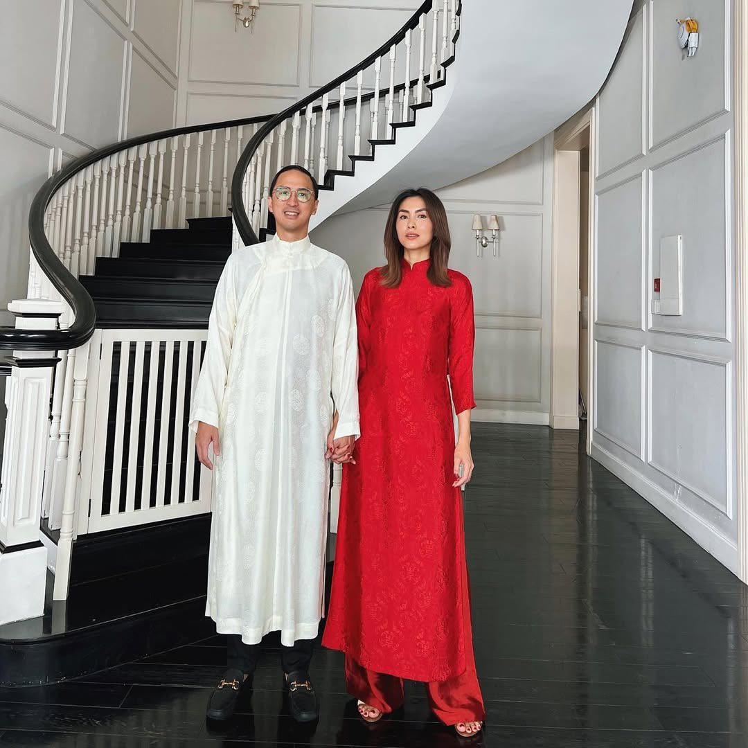 Thói quen áo dài Tết của Tăng Thanh Hà và Louis nguyễn khiến ai cũng muốn ' xin vía ' - Ảnh 2.