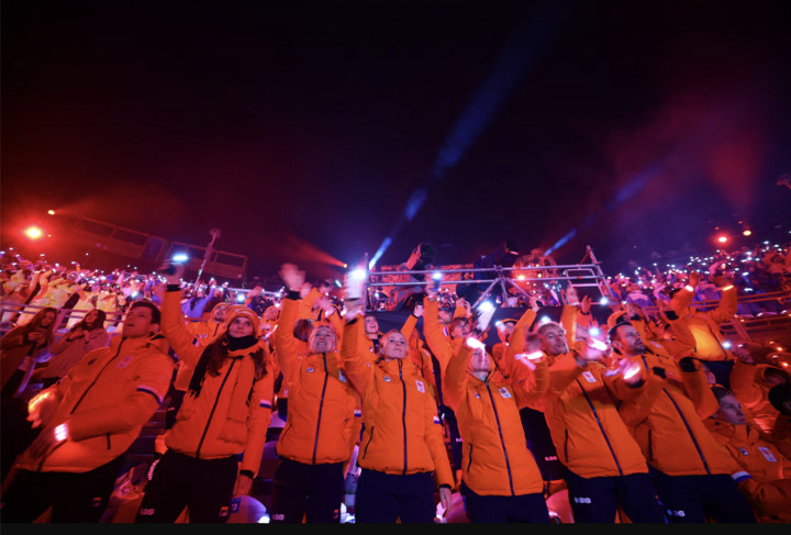 Các vận động viên Hà Lan trong lễ bế mạc.