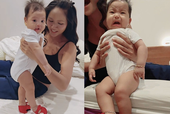 Con gái H'Hen Niê gây sốt với biểu cảm hài hước khi đi giày cao gót