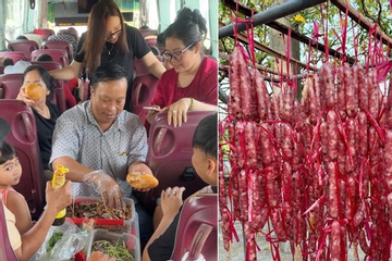 Gia đình 45 người đi du xuân, mang theo 20 con vịt, gà, 30kg lạp xưởng