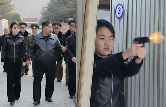 Loạt ảnh gây chú ý về con gái ông Kim Jong Un khi lần đầu bắn súng tại nhà máy vũ khí bí mật