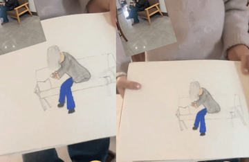 Con gái vẽ tranh tặng mẹ, nhân vật chính xem xong ngượng chín mặt: Ôi con ơi!