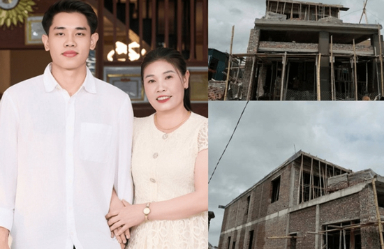 Đình Bắc xây nhà báo hiếu bố mẹ, nhìn phần xây thô đủ thấy độ hoành tráng