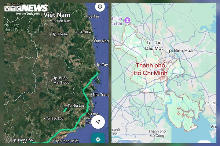 Ứng dụng Google Maps cập nhật những địa danh hành chính mới tại Việt Nam. (Ảnh: Mạnh Hùng)
