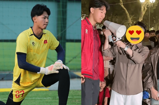 Thủ môn gần 2m U19 Việt Nam viral MXH, đi dạo phố vô tình gặp nàng thơ, 'khi đi lẻ bóng, khi về có đôi'