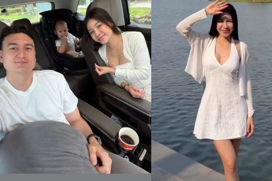 Thủ môn Lâm Tây được vợ đẹp con ngoan đưa đi hội quân đội tuyển Việt Nam