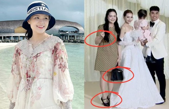 Bóc giá outfit ăn cưới của vợ Đỗ Duy Mạnh mà choáng: Dát đồ hiệu từ đầu tới chân, giá gần 3 tỷ