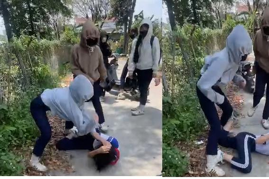 Phẫn nộ clip nữ sinh lớp 8 bị đánh hội đồng: 5 học sinh rượt đuổi, túm tóc kéo giật bạn giữa đường