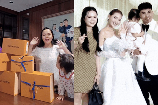 Vợ Duy Mạnh chuẩn 'phú bà' làng bóng đá: Ở nhà phố cổ, unbox 'rổ' đồ hiệu, sang chảnh đi ăn cưới