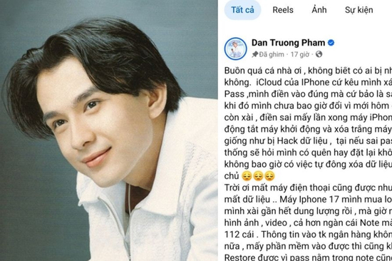 Đan Trường mất sạch dữ liệu iPhone vì nhập sai mật khẩu nhiều lần: Cẩn thận với tính năng 
