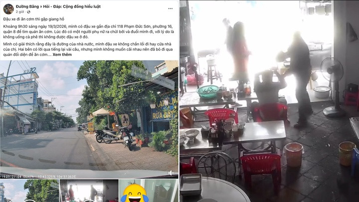 Đang ngồi ăn trong quán cơm ở phường Phú Định (TP.HCM), nam thanh niên bất ngờ bị người đàn ông dùng nón bảo hiểm đánh nhiều lần vào đầu.