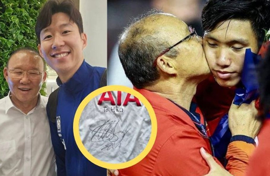 HLV Park Hang-seo gặp Son Heung-min liền xin 2 thứ cho Văn Hậu, bảo sao tình 'bố con' mãi đậm sâu