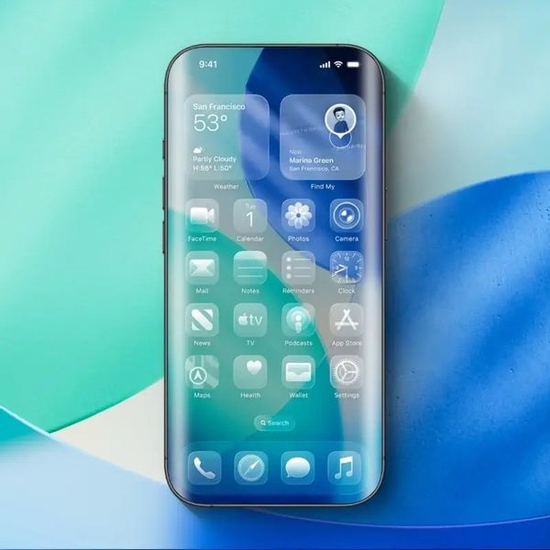 Mẫu iPhone bằng kính toàn phần, không phím bấm lộ diện