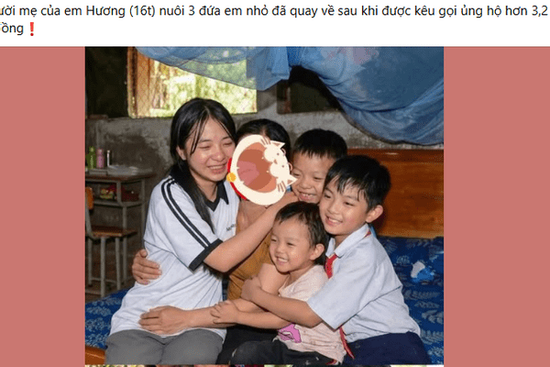 Thực hư thông tin mẹ ruột trở về nhận 4 con nhỏ sau khi được ủng hộ hơn 3 tỷ đồng