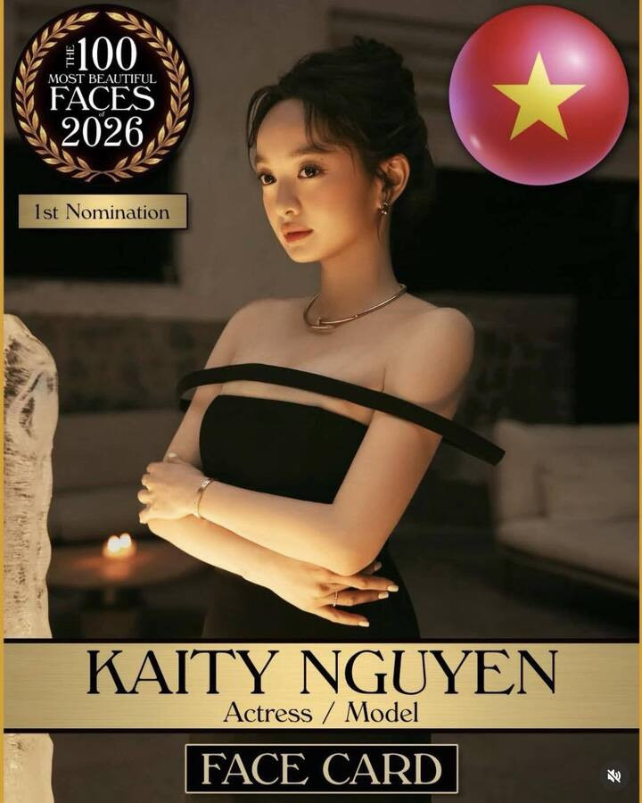 Nữ diễn viên Kaity Nguyễn vừa xuất hiện trong danh sách đề cử 100 gương mặt đẹp nhất thế giới năm 2026 do TC Candler bình chọn.