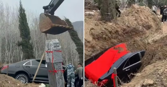 Đám tang phát tiền cho người đến viếng, chôn siêu xe hơn 4,2 tỷ đồng cạnh mộ