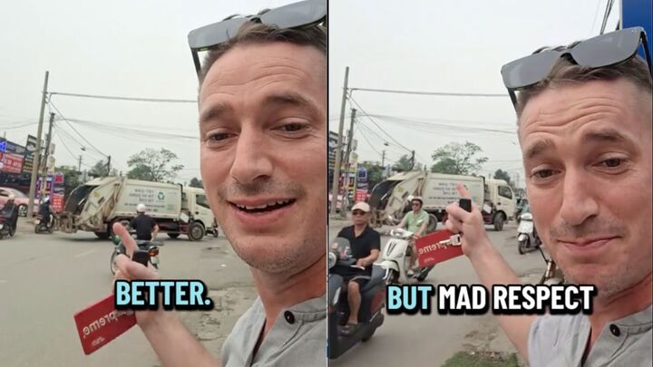 Nhiều dân mạng cũng thấy thích thú khi chứng kiến âm thanh quen thuộc gây ấn tượng mạnh với du khách nước ngoài. (Ảnh chụp màn hình)