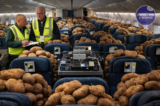 Thí nghiệm lạ của Boeing: Lấp đầy khoang bay bằng khoai tây để đo tín hiệu Wi-Fi