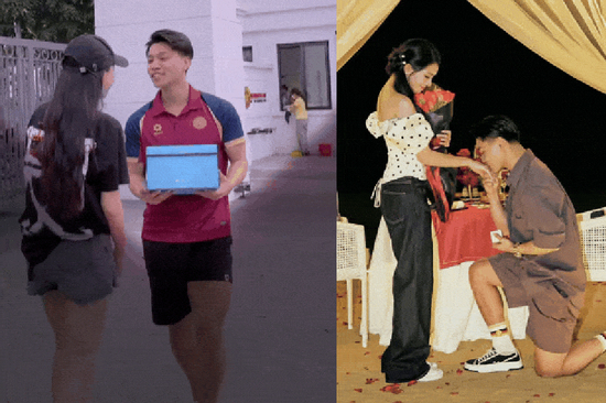 Văn Thanh 'đứng sững' khi bạn gái xinh đẹp bất ngờ 'đánh úp' tại đại bản doanh CLB