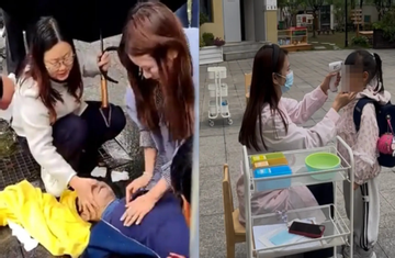 Cô gái quỳ giữa mưa cứu người lạ gây xúc động