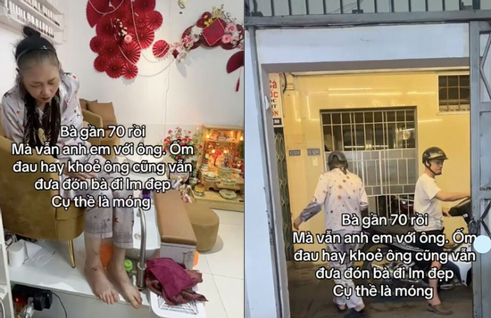 Cụ bà 70 tuổi luôn được chồng đưa đi làm đẹp, dân mạng trẻ xuýt xoa ghen tị